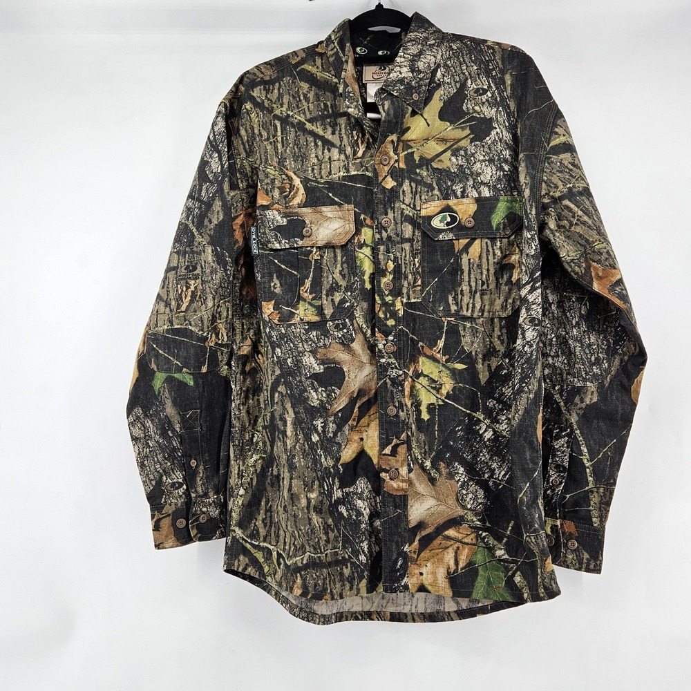 Mossy Oak Apparel Limbhanger Ripstop Shirt Mens Medium Camo Hunting Button Down